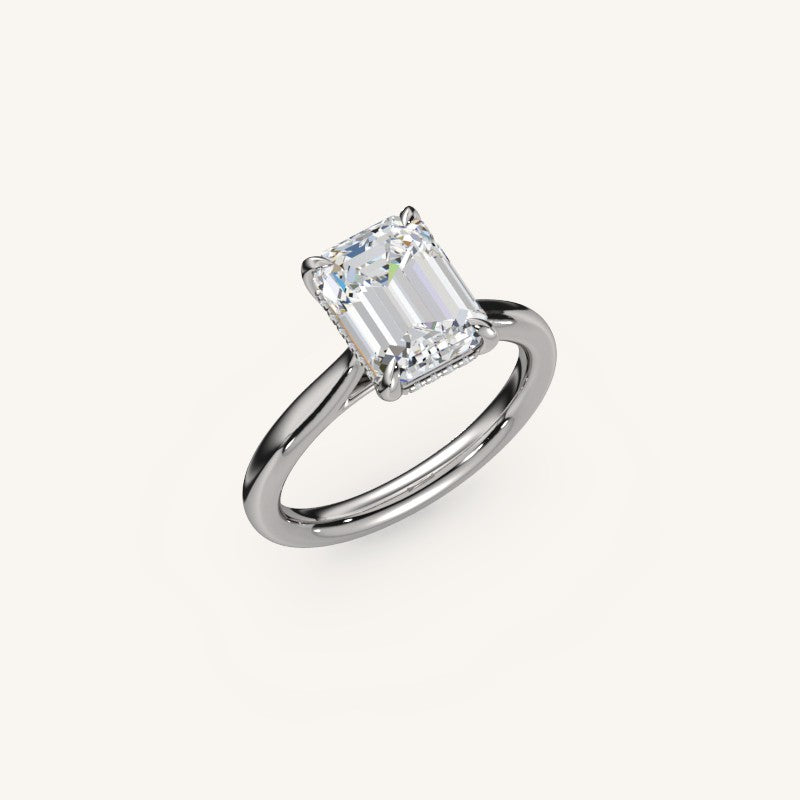The Solienne – Cathedral Solitaire Hidden Halo Engagement Ring