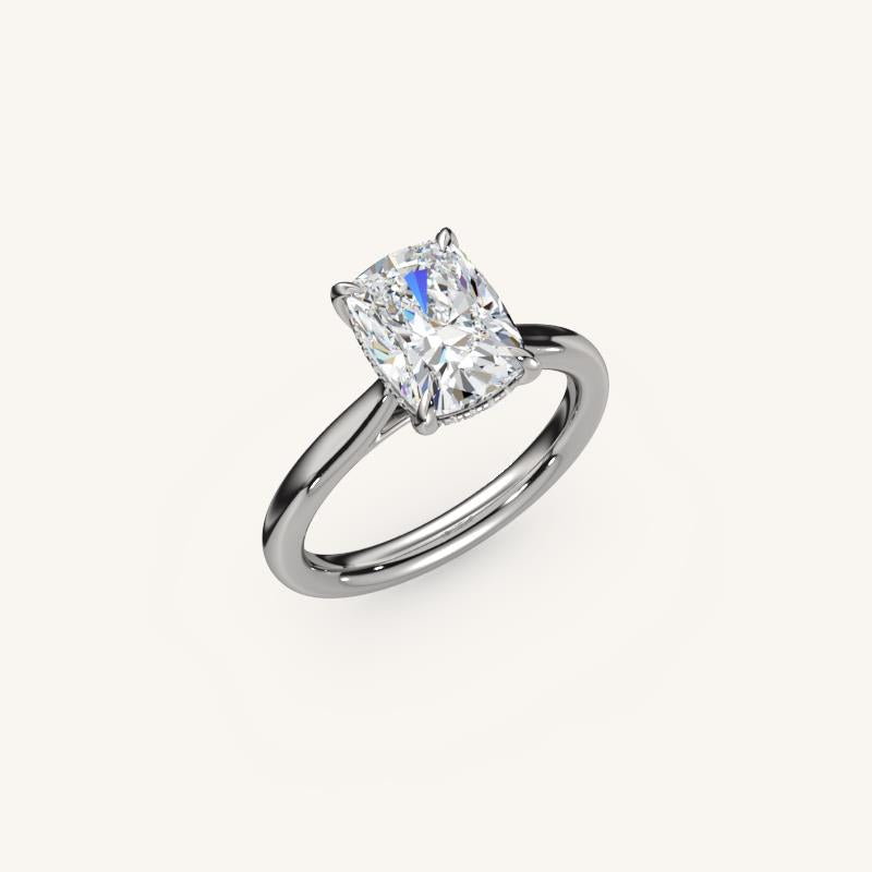 The Solienne – Cathedral Solitaire Hidden Halo Engagement Ring