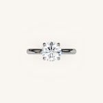 Load image into Gallery viewer, The Solienne – Cathedral Solitaire Hidden Halo Engagement Ring
