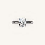 Load image into Gallery viewer, The Solienne – Cathedral Solitaire Hidden Halo Engagement Ring
