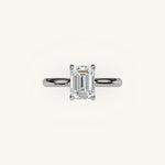 Load image into Gallery viewer, The Solienne – Cathedral Solitaire Hidden Halo Engagement Ring
