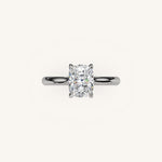 Load image into Gallery viewer, The Solienne – Cathedral Solitaire Hidden Halo Engagement Ring
