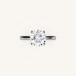 Load image into Gallery viewer, The Solienne – Cathedral Solitaire Hidden Halo Engagement Ring
