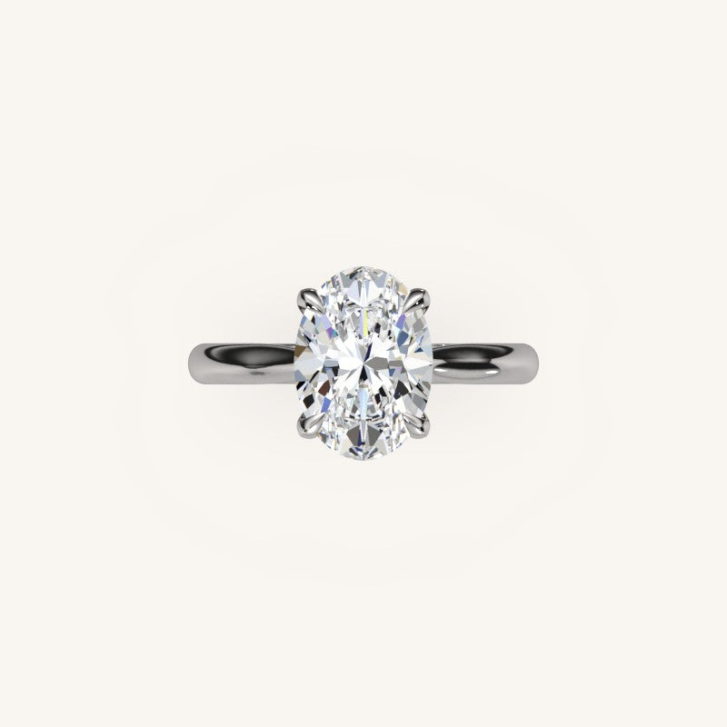 The Solienne – Cathedral Solitaire Hidden Halo Engagement Ring