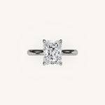 Load image into Gallery viewer, The Solienne – Cathedral Solitaire Hidden Halo Engagement Ring
