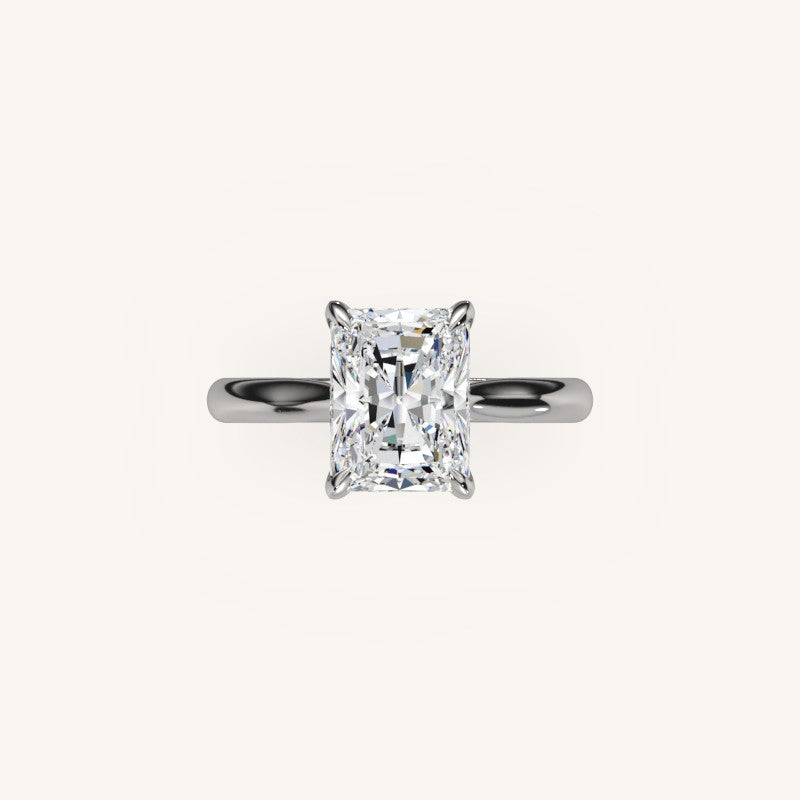 The Solienne – Cathedral Solitaire Hidden Halo Engagement Ring