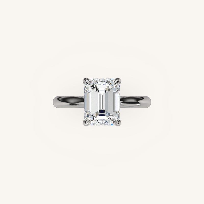 The Solienne – Cathedral Solitaire Hidden Halo Engagement Ring