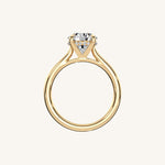 Load image into Gallery viewer, The Solienne – Cathedral Solitaire Hidden Halo Engagement Ring
