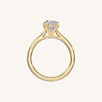 Load image into Gallery viewer, The Solienne – Cathedral Solitaire Hidden Halo Engagement Ring
