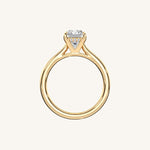 Load image into Gallery viewer, The Solienne – Cathedral Solitaire Hidden Halo Engagement Ring
