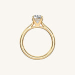 Load image into Gallery viewer, The Solienne – Cathedral Solitaire Hidden Halo Engagement Ring
