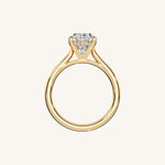 Load image into Gallery viewer, The Solienne – Cathedral Solitaire Hidden Halo Engagement Ring

