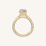 Load image into Gallery viewer, The Solienne – Cathedral Solitaire Hidden Halo Engagement Ring
