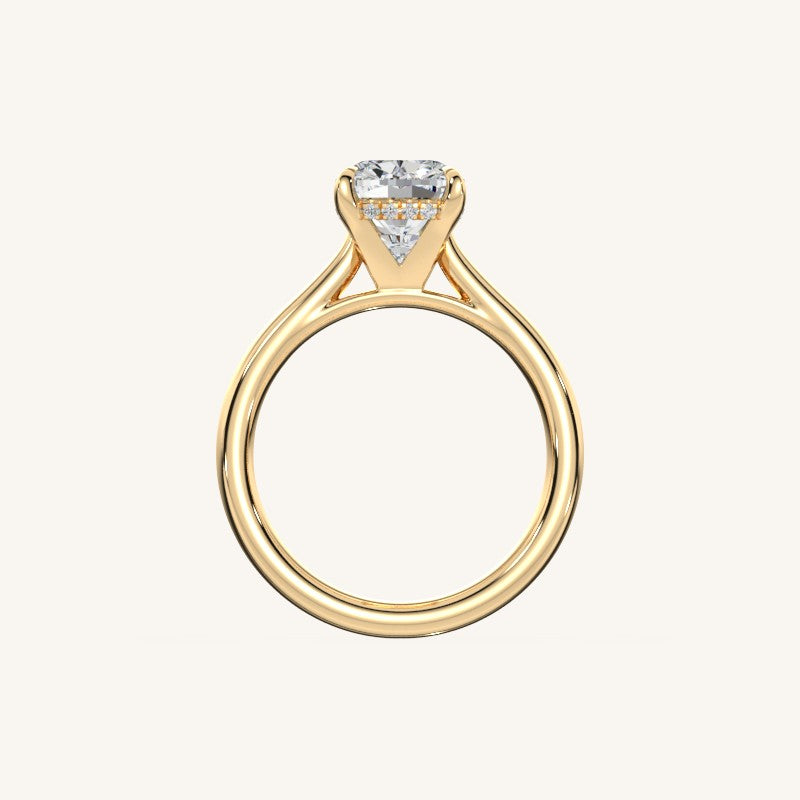 The Solienne – Cathedral Solitaire Hidden Halo Engagement Ring