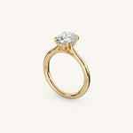 Load image into Gallery viewer, The Solienne – Cathedral Solitaire Hidden Halo Engagement Ring
