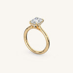 Load image into Gallery viewer, The Solienne – Cathedral Solitaire Hidden Halo Engagement Ring
