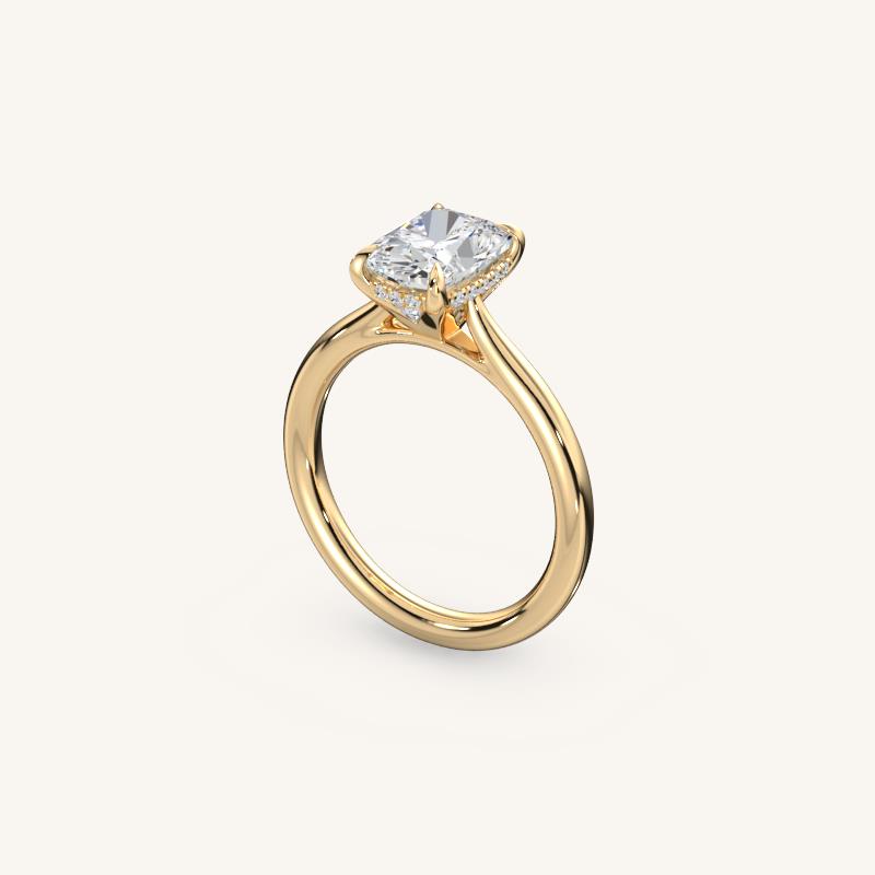 The Solienne – Cathedral Solitaire Hidden Halo Engagement Ring