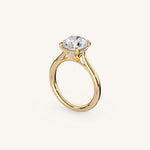 Load image into Gallery viewer, The Solienne – Cathedral Solitaire Hidden Halo Engagement Ring
