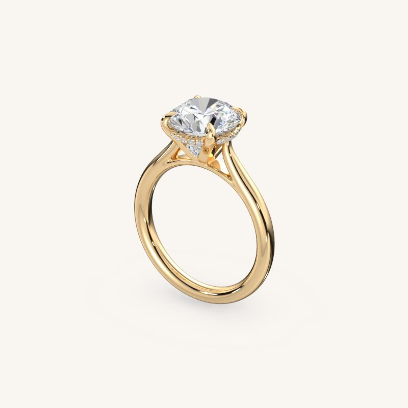 The Solienne – Cathedral Solitaire Hidden Halo Engagement Ring