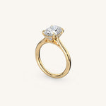 Load image into Gallery viewer, The Solienne – Cathedral Solitaire Hidden Halo Engagement Ring
