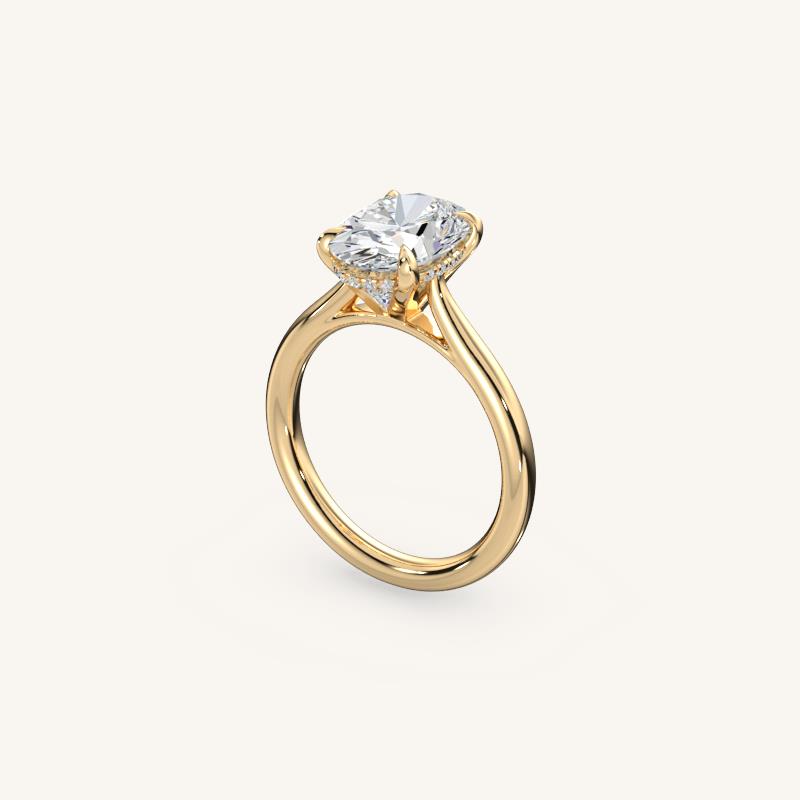 The Solienne – Cathedral Solitaire Hidden Halo Engagement Ring