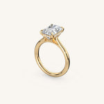 Load image into Gallery viewer, The Solienne – Cathedral Solitaire Hidden Halo Engagement Ring
