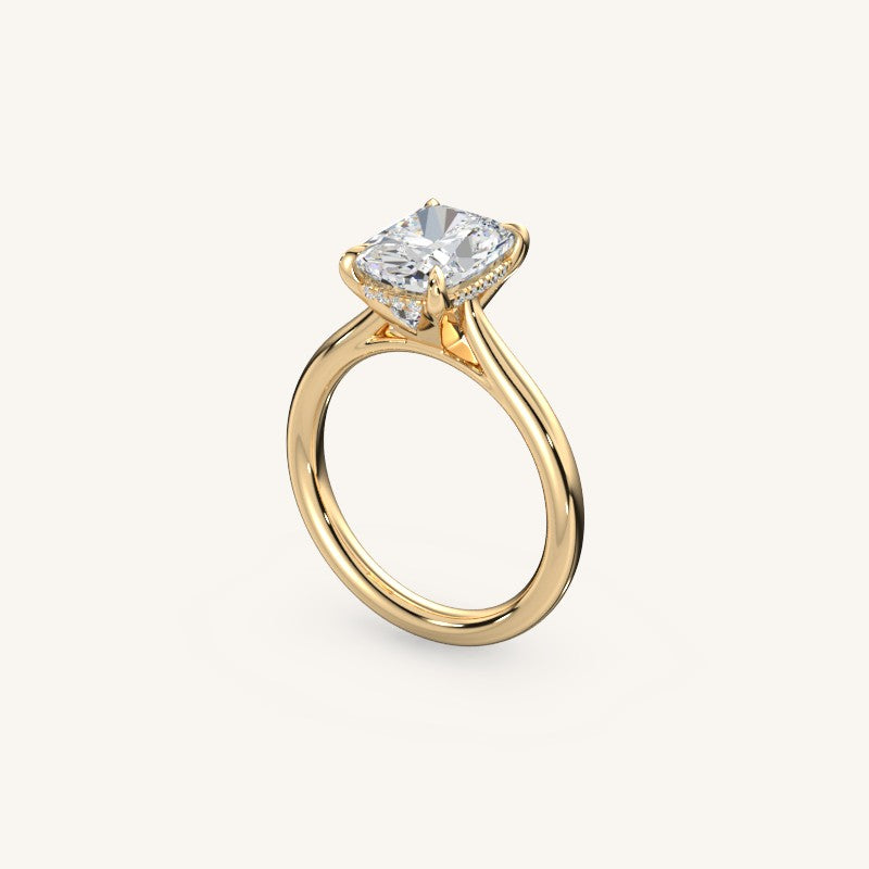 The Solienne – Cathedral Solitaire Hidden Halo Engagement Ring