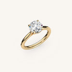 Load image into Gallery viewer, The Solienne – Cathedral Solitaire Hidden Halo Engagement Ring
