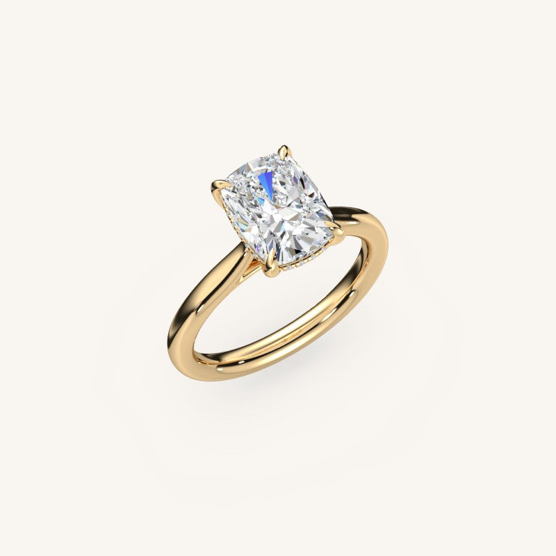 The Solienne – Cathedral Solitaire Hidden Halo Engagement Ring