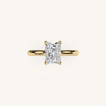 Load image into Gallery viewer, The Solienne – Cathedral Solitaire Hidden Halo Engagement Ring
