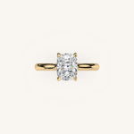 Load image into Gallery viewer, The Solienne – Cathedral Solitaire Hidden Halo Engagement Ring
