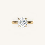 Load image into Gallery viewer, The Solienne – Cathedral Solitaire Hidden Halo Engagement Ring
