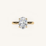Load image into Gallery viewer, The Solienne – Cathedral Solitaire Hidden Halo Engagement Ring
