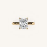Load image into Gallery viewer, The Solienne – Cathedral Solitaire Hidden Halo Engagement Ring
