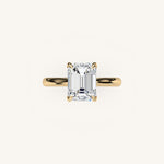 Load image into Gallery viewer, The Solienne – Cathedral Solitaire Hidden Halo Engagement Ring
