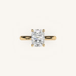 Load image into Gallery viewer, The Solienne – Cathedral Solitaire Hidden Halo Engagement Ring
