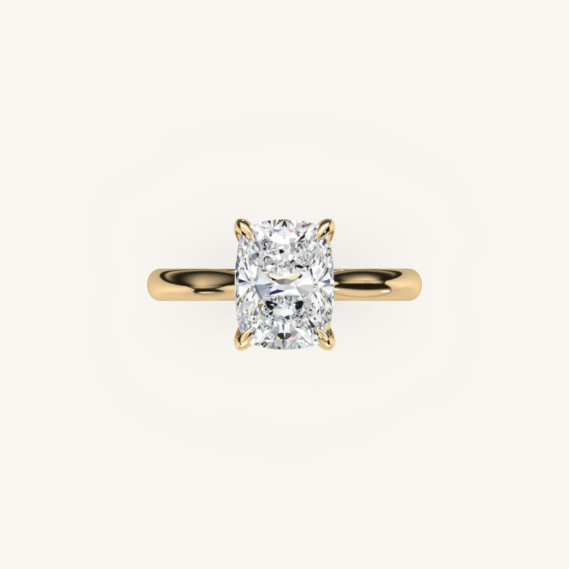 The Solienne – Cathedral Solitaire Hidden Halo Engagement Ring