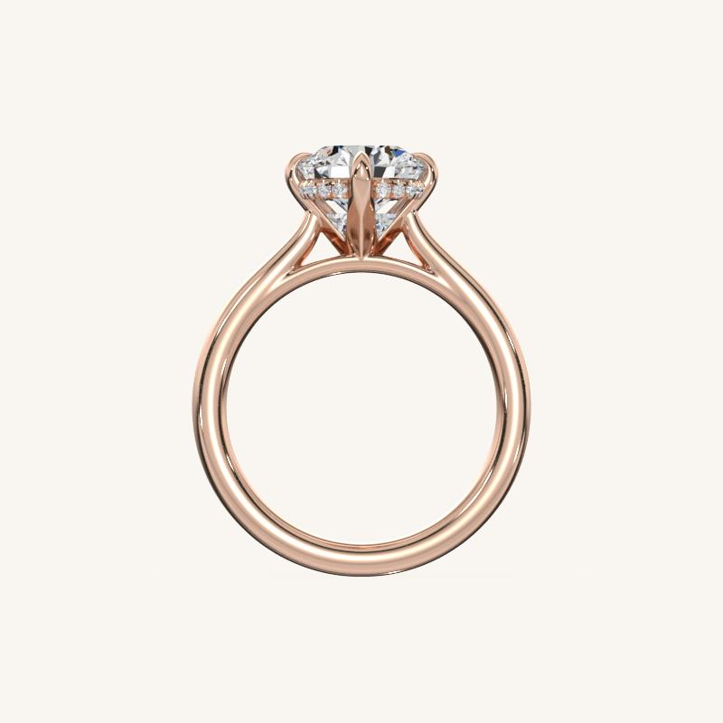 The Solienne – Cathedral Solitaire Hidden Halo Engagement Ring (E-W)