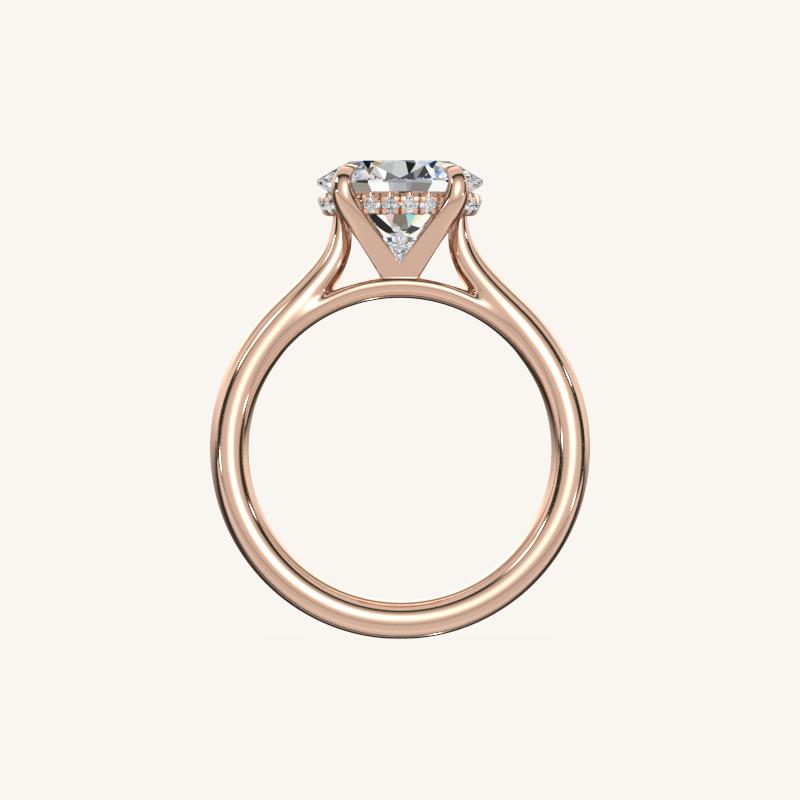 The Solienne – Cathedral Solitaire Hidden Halo Engagement Ring (E-W)