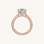 Load image into Gallery viewer, The Solienne – Cathedral Solitaire Hidden Halo Engagement Ring (E-W)
