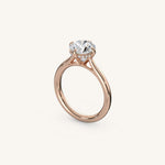 Load image into Gallery viewer, The Solienne – Cathedral Solitaire Hidden Halo Engagement Ring (E-W)
