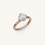 Load image into Gallery viewer, The Solienne – Cathedral Solitaire Hidden Halo Engagement Ring (E-W)
