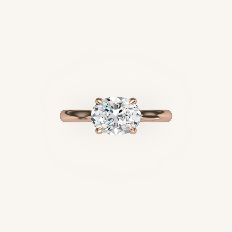 The Solienne – Cathedral Solitaire Hidden Halo Engagement Ring (E-W)
