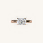 Load image into Gallery viewer, The Solienne – Cathedral Solitaire Hidden Halo Engagement Ring (E-W)
