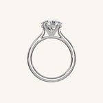 Load image into Gallery viewer, The Solienne – Cathedral Solitaire Hidden Halo Engagement Ring (E-W)
