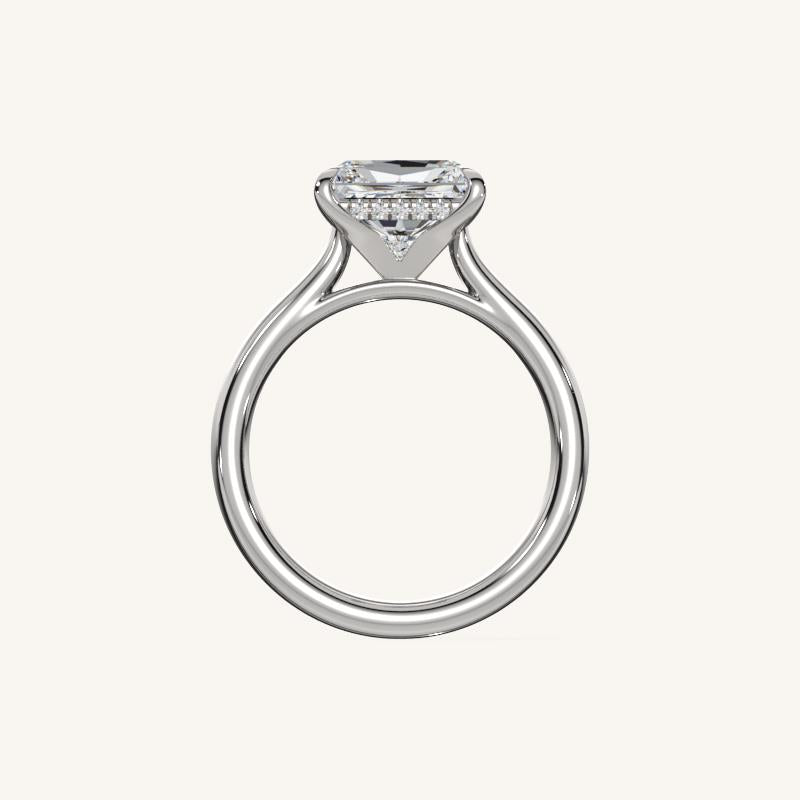 The Solienne – Cathedral Solitaire Hidden Halo Engagement Ring (E-W)