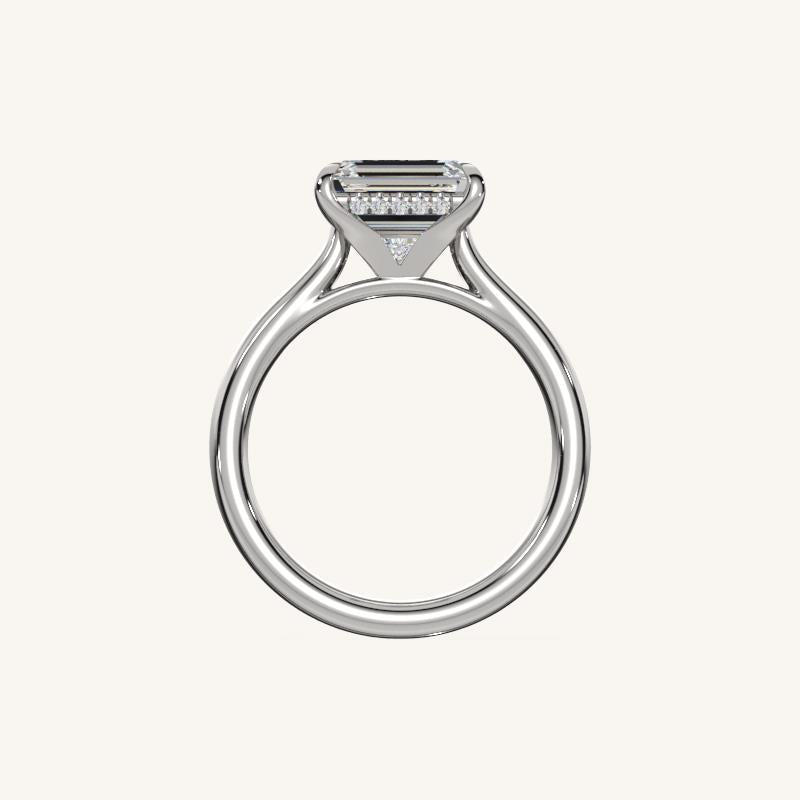 The Solienne – Cathedral Solitaire Hidden Halo Engagement Ring (E-W)