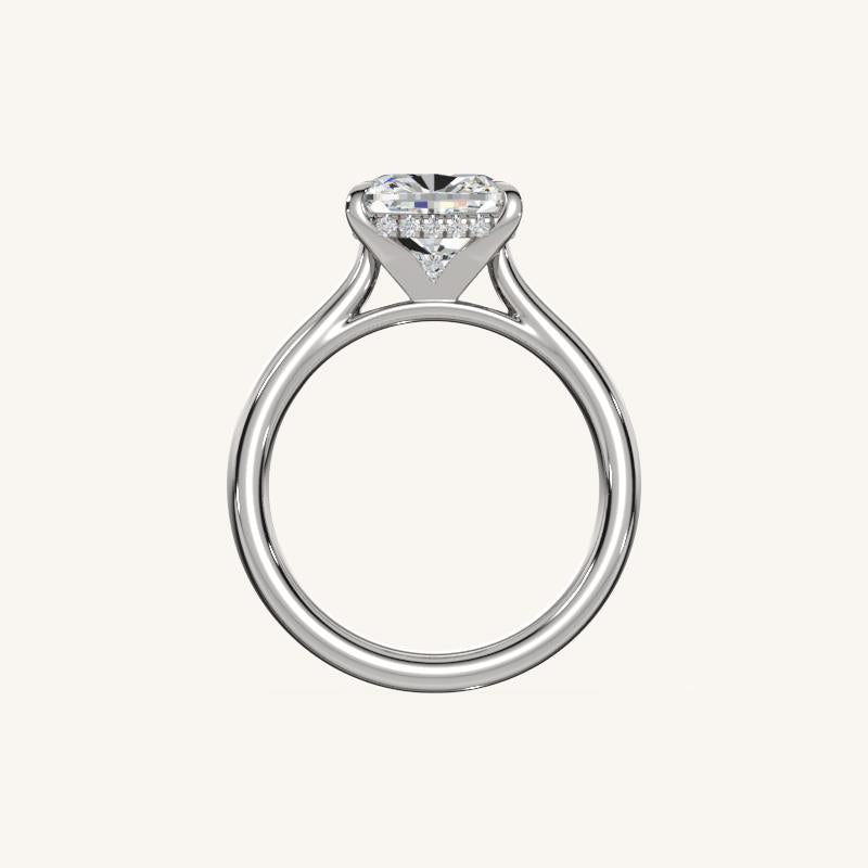 The Solienne – Cathedral Solitaire Hidden Halo Engagement Ring (E-W)