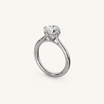 Load image into Gallery viewer, The Solienne – Cathedral Solitaire Hidden Halo Engagement Ring (E-W)
