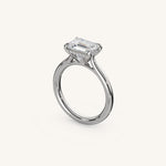 Load image into Gallery viewer, The Solienne – Cathedral Solitaire Hidden Halo Engagement Ring (E-W)

